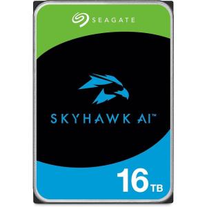 imageSeagate Skyhawk AI 16TB Video Internal Hard Drive HDD  35 Inch SATA 6Gbs 256MB Cache for DVR NVR Security Camera System with Drive Health Management and inHouse Rescue Services ST16000VE000