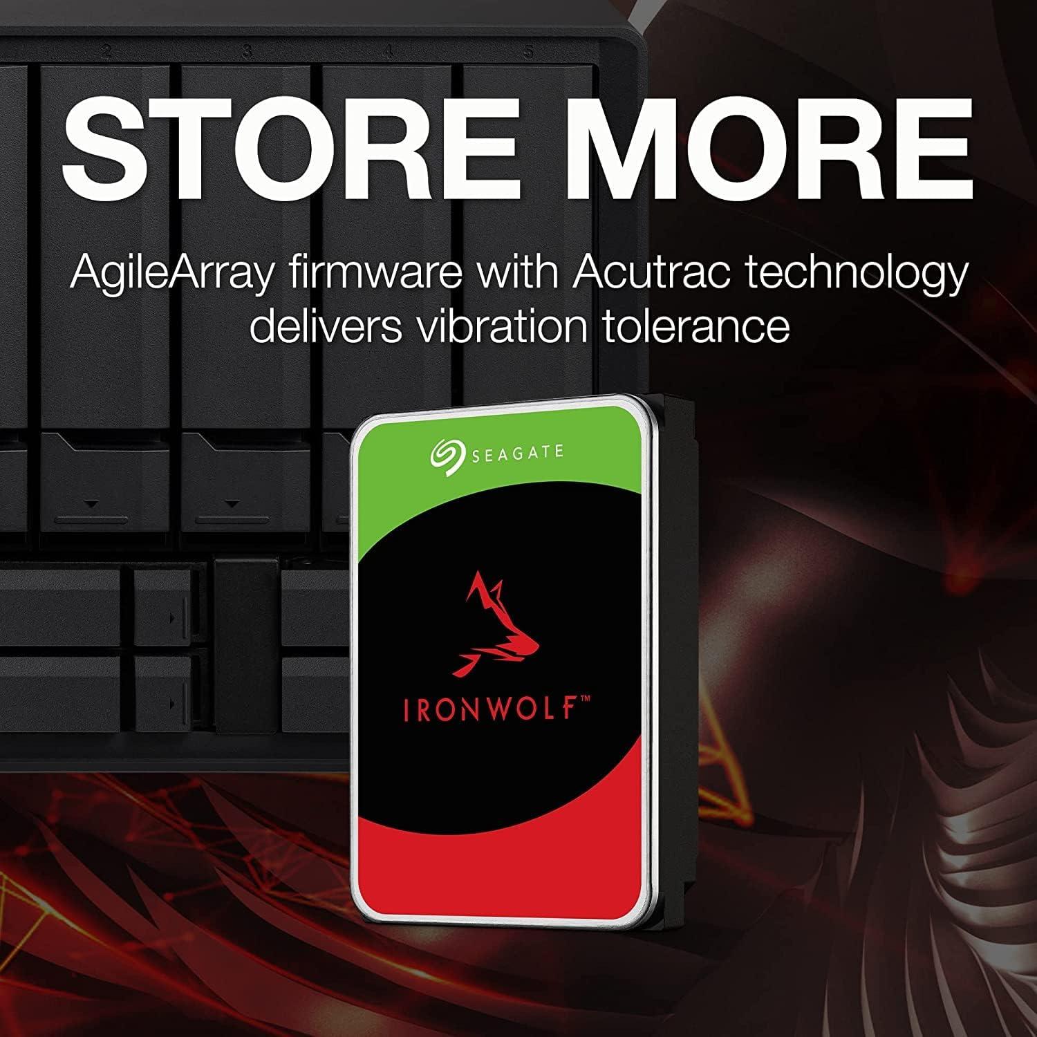 imageSeagate IronWolf 10TB NAS Internal Hard Drive HDD  CMR 35 Inch SATA 6Gbs 7200 RPM 256MB Cache for RAID Network Attached Storage with Rescue Service ST10000VN0008